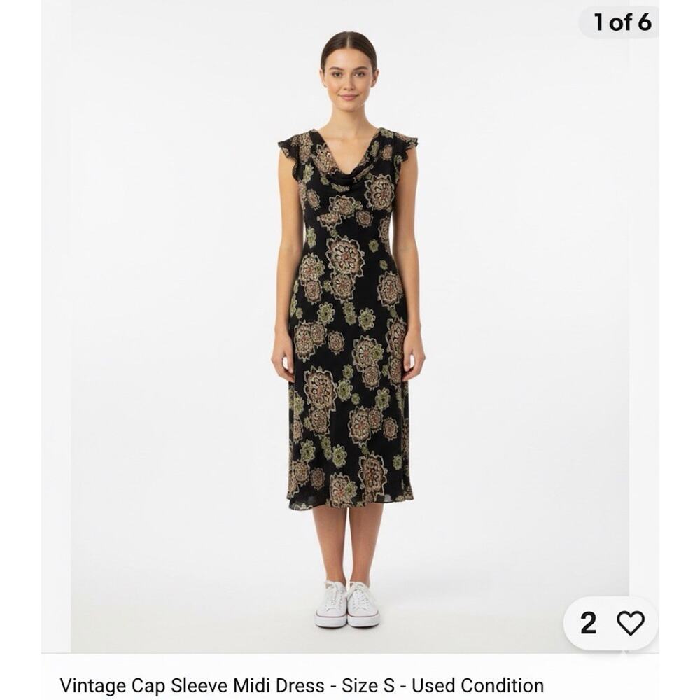 Bob Mackie Studio Women's Silk Dress Sz 6 Retro Print Evening Date night